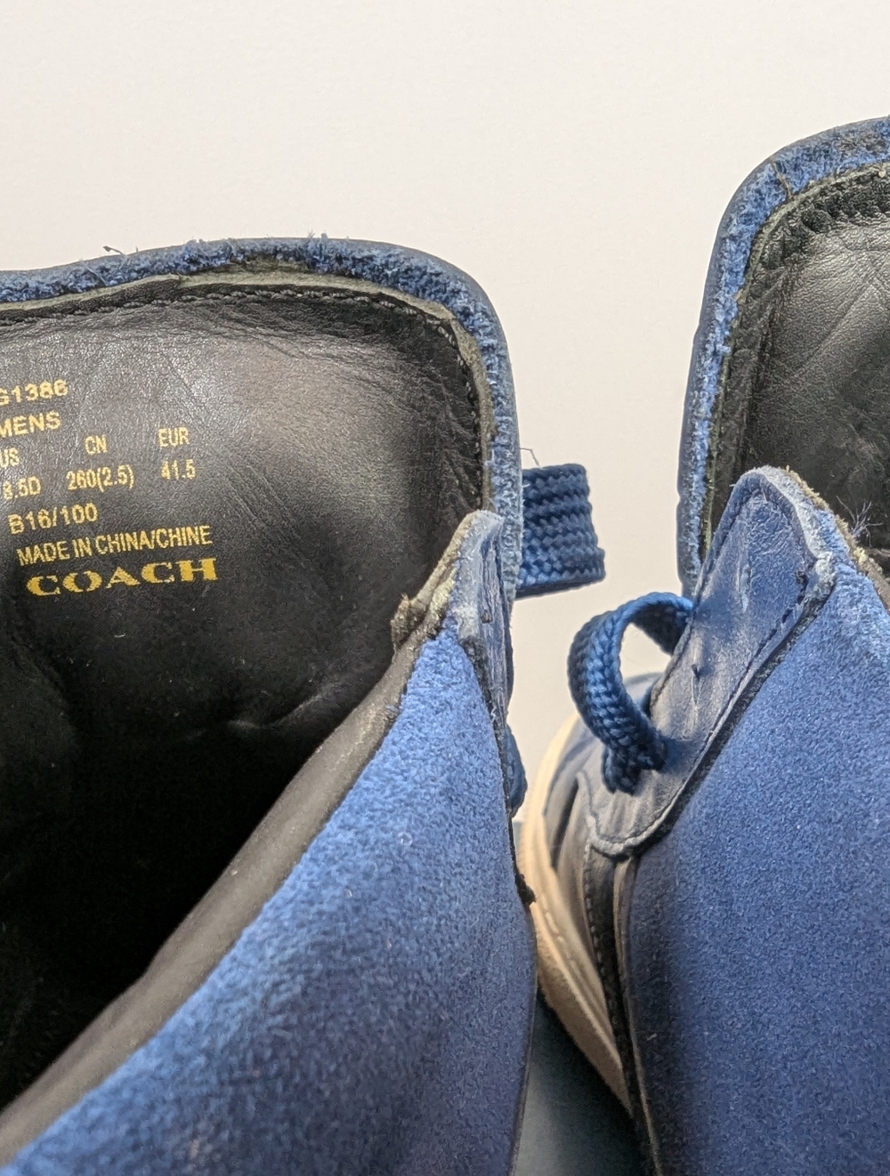 Coach NASA Space Collection Coach G1386 High Tops Retro Sneakers Blue Mens 8.5 - Picture 14 of 16